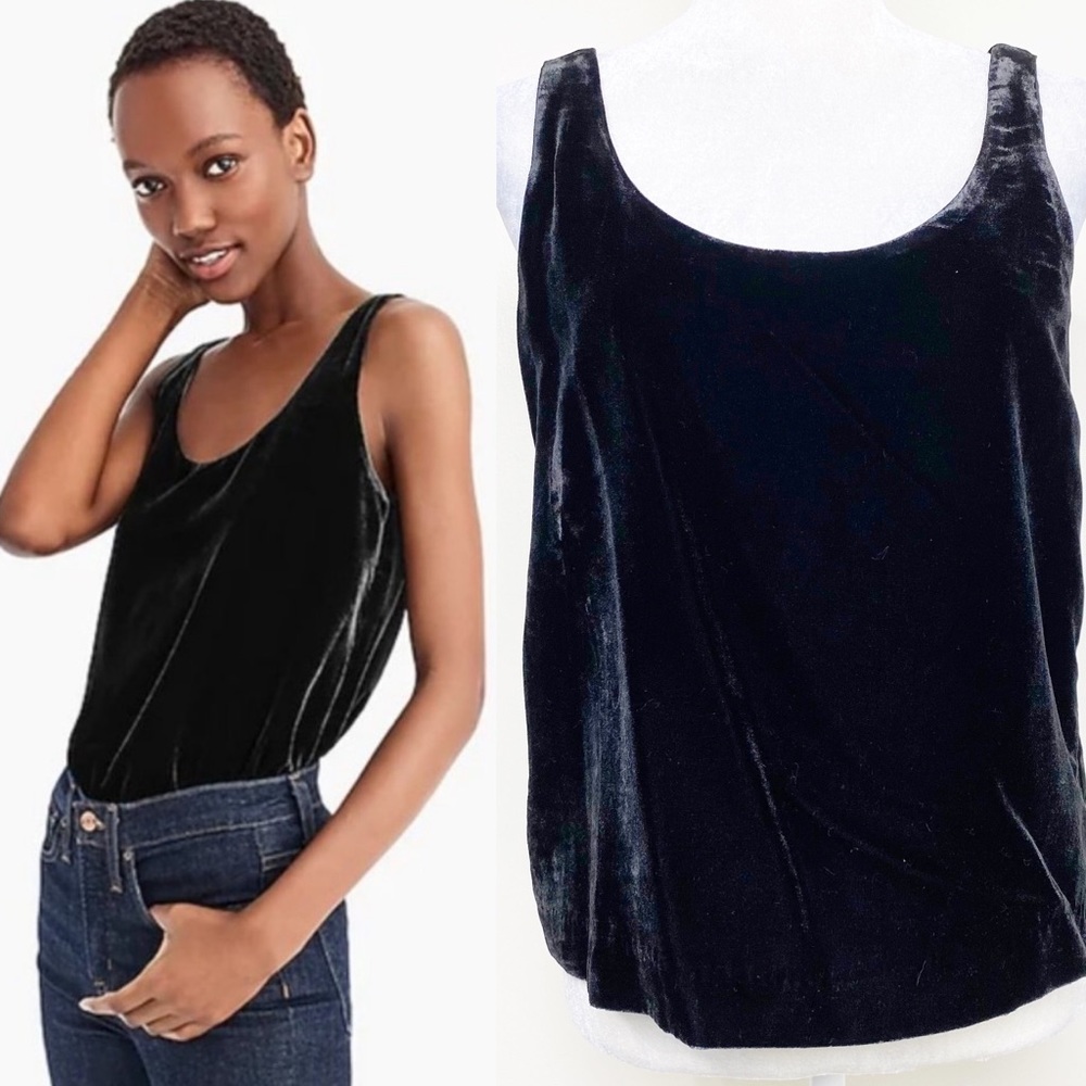 NWT J Crew Black Velvet Tank